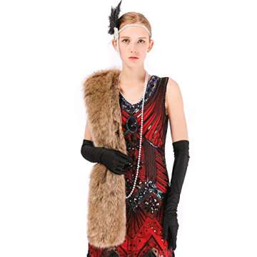 Dikoaina Women's Winter Fake Faux Fur Scarf Wrap Collar Shawl Shrug