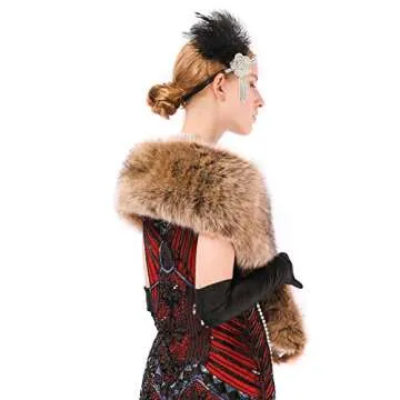 Dikoaina Women's Winter Faux Fur Scarf Wrap for Elegance