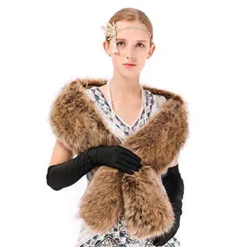 Dikoaina Women's Winter Faux Fur Scarf Wrap for Elegance