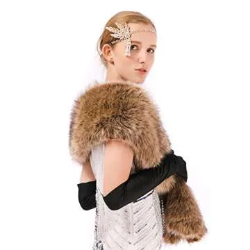 Dikoaina Women's Winter Faux Fur Scarf Wrap for Elegance