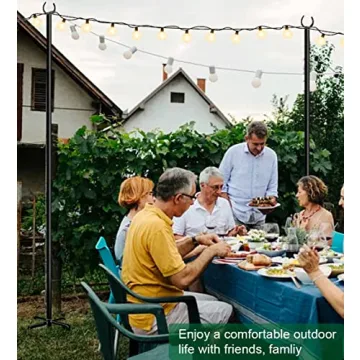 Tigerden 10ft Outdoor String Light Poles Matte Black