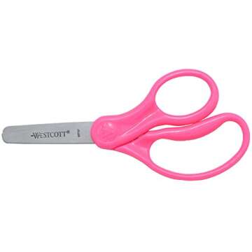 Westcott 13130 Right- and Left-Handed Scissors, Kids' Scissors, Ages 4-8, 5-Inch Blunt Tip, Assorted