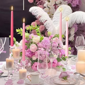 Gradient Pink Taper Candles for Elegant Occasions and Home