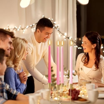 Gradient Pink Taper Candles for Elegant Occasions and Home