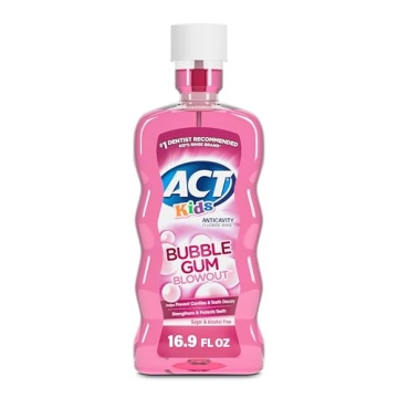ACT Kids Anticavity Fluoride Mouthwash - Sugar & Alcohol-Free, Fun Bubble Gum Flavor, 16.9 fl. oz.