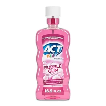 ACT Kids Anticavity Fluoride Mouthwash - Sugar & Alcohol-Free, Fun Bubble Gum Flavor, 16.9 fl. oz.