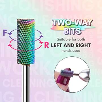 Makartt Nail Drill Bits Set:10Pcs Dimond Tungsten Carbide Nails Bits,3/32 Inch for Acrylic Gel Nails Cuticle Tools,Remove Acrylic Poly Nail Gel Nail Polish B-36,Bit Kit Manicure Pedicure Home Salon