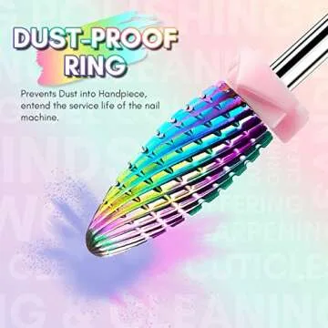 Makartt Nail Drill Bits Set:10Pcs Dimond Tungsten Carbide Nails Bits,3/32 Inch for Acrylic Gel Nails Cuticle Tools,Remove Acrylic Poly Nail Gel Nail Polish B-36,Bit Kit Manicure Pedicure Home Salon