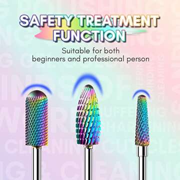 Makartt Nail Drill Bits Set:10Pcs Dimond Tungsten Carbide Nails Bits,3/32 Inch for Acrylic Gel Nails Cuticle Tools,Remove Acrylic Poly Nail Gel Nail Polish B-36,Bit Kit Manicure Pedicure Home Salon