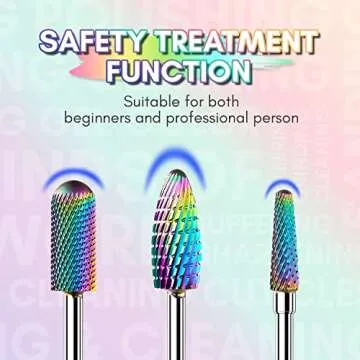 Makartt Nail Drill Bits Set:10Pcs Dimond Tungsten Carbide Nails Bits,3/32 Inch for Acrylic Gel Nails Cuticle Tools,Remove Acrylic Poly Nail Gel Nail Polish B-36,Bit Kit Manicure Pedicure Home Salon