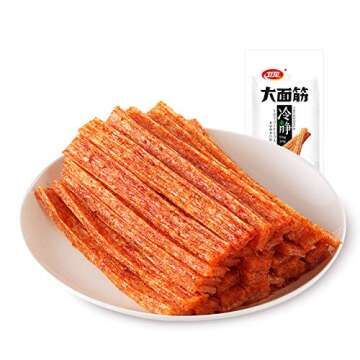 5Pack Spicy Strip, WeiLong Latiao, Spicy Gluten, Vegan - Kosher - Gluten-Free - Non-GMO Mo Yu Shuang...
