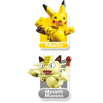 Mega Construx Pokemon Pikachu and Meowth Showdown: Battle and Build Adventure