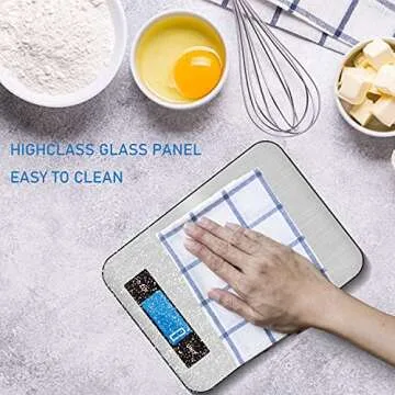 Food Scale, 22lb Digital Kitchen Scale for Weight Loss, Baking, Cooking, 1g/0.04oz High Precise Measuring Scale for Food Ounces and Grams, 304 Food Grade Stainless Steel, Tare Function