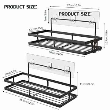 ANYEV Adhesive Shower Caddy Shelf Organizer 2 Pack