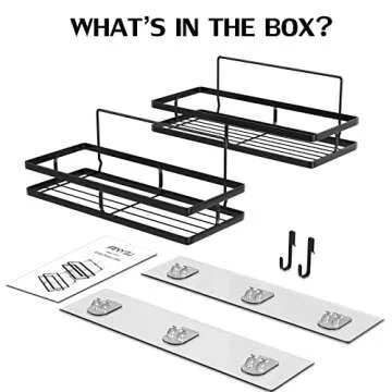 ANYEV Adhesive Shower Caddy Shelf Organizer 2 Pack