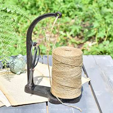 Sungmor Cast Iron Garden Twine Holder Set - Vintage Style Utility