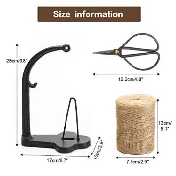 Sungmor Cast Iron Garden Twine Holder Set - Vintage Style Utility