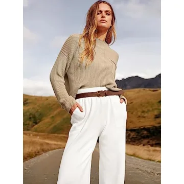 ANRABESS Women's Knit Sweater Pants Lounge Set Fall Fashion