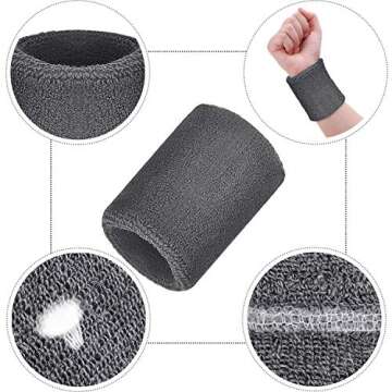 Willbond 6 Pcs Wrist Sweatbands Sports Wristbands for Competitions Absorbent Sweatbands for Basketba...