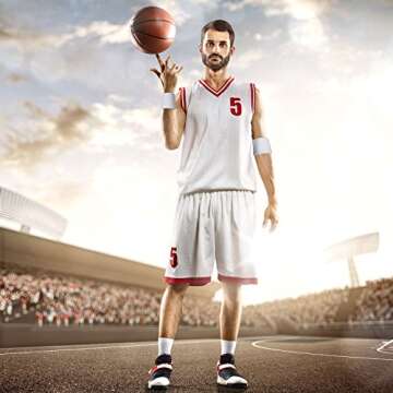 Willbond 6 Pcs Wrist Sweatbands Sports Wristbands for Competitions Absorbent Sweatbands for Basketball Tennis Football Running Working(Black, White, Gray)