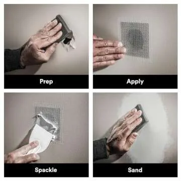 3M High Strength Small Hole Repair Kit, Inlcudes Spackling Compound, Putty Knife, Sanding Sponge, and Self-Adhesive Patch, For Hole Repairs Up To 3" in Diameter, Easy Wall Repair (SHR-KIT)