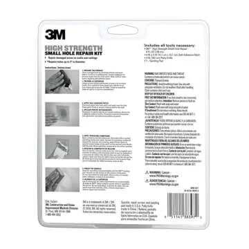 3M High Strength Small Hole Repair Kit, Inlcudes Spackling Compound, Putty Knife, Sanding Sponge, and Self-Adhesive Patch, For Hole Repairs Up To 3" in Diameter, Easy Wall Repair (SHR-KIT)