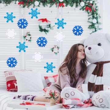Anglechic 72 Foam Snowflake Decorations for Winter Crafts