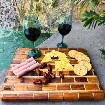 Artisanal Teak Charcuterie Board for Serving and Cutting