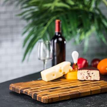 Artisanal Teak Charcuterie Board for Serving and Cutting
