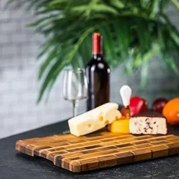 Artisanal Teak Charcuterie Board for Serving and Cutting