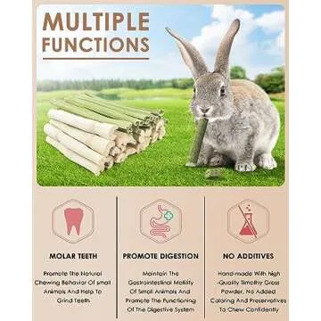 Bissap Rabbit Chew Sticks 40PCS Natural Molar Treats for Small Animals