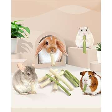 Bissap Rabbit Chew Sticks 40PCS Natural Molar Treats for Small Animals