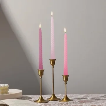 Topsics Taper Candles – Elegant Spiral Twisted Set of 4