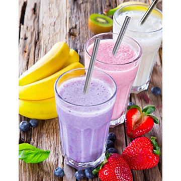 ALINK Stainless Steel Smoothie Straws | Eco-Friendly & Reusable 9 Inch Set