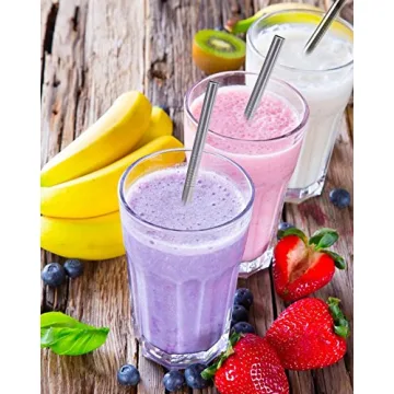 ALINK Stainless Steel Smoothie Straws | Eco-Friendly & Reusable 9 Inch Set