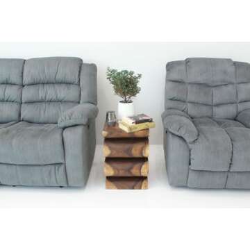 Haussmann® Wood Wave Verve Accent Snake Table 14x14x20 in H Walnut Oil