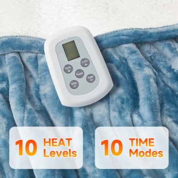 Premium Heated Electric Blanket Queen Size Fast Heating Comfort