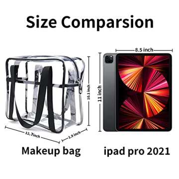 Louise Maelys Large Clear Travel Makeup Organizer - Waterproof Cosmetic Handbag