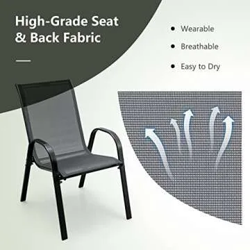 Giantex Set of 4 Stackable Outdoor Chairs - Durable & Stylish