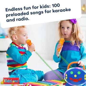 Kidzlane Kids Karaoke Machine - Singing Machine with 2 Microphones and Bluetooth - 100 Pre-Loaded So...
