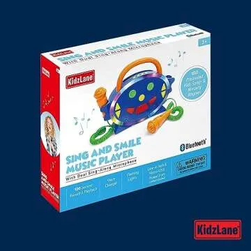 Kidzlane Kids Karaoke Machine - Singing Machine with 2 Microphones and Bluetooth - 100 Pre-Loaded Songs - Kids Music Player with Voice Changer, Record and Playback, and Multicolored LED Lights