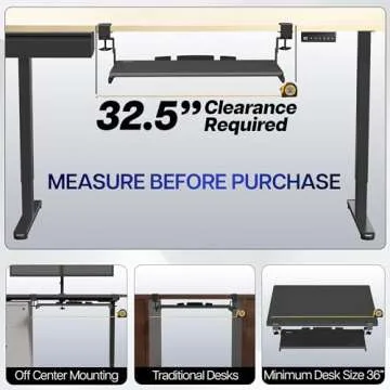 VIVO Large Height Adjustable Under Desk Keyboard Tray, C-clamp Mount System, 27 (33 Including Clamps) x 11 inch Slide-Out Platform Computer Drawer for Typing, White, MOUNT-KB05HW
