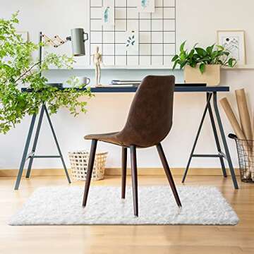 Ophanie 3x5 White Rugs for Bedroom Fluffy, Girls Kids Shaggy Shag Fuzzy Soft Carpet, Plush Bedside Area Rug, Room Carpet for Teen Dorm Home Decor Aesthetic, Nursery