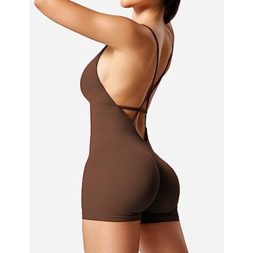 YEOREO Women's Scrunch Butt Body Shaper Romper Bodysuit