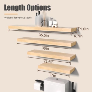 Habudda Floating Shelves - Stylish Wooden Wall Organizer