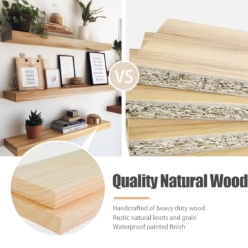 Habudda Floating Shelves - Stylish Wooden Wall Organizer