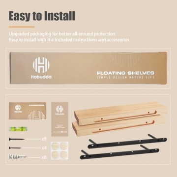 Habudda Floating Shelves - Stylish Wooden Wall Organizer