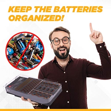 ELITRA HOME Battery Storage Organizer with LCD Tester