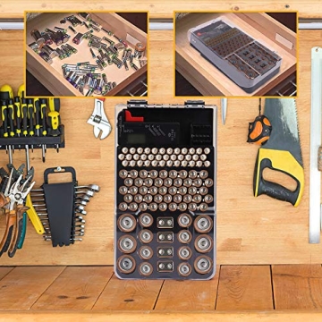 ELITRA HOME Battery Storage Organizer with LCD Tester