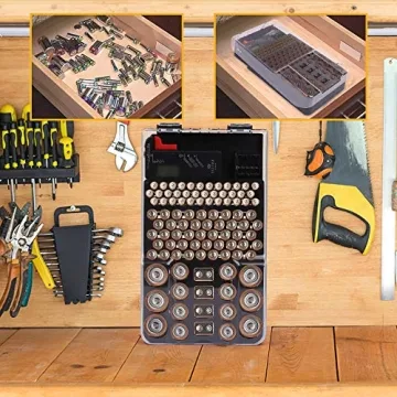 ELITRA HOME Battery Storage Organizer with LCD Tester